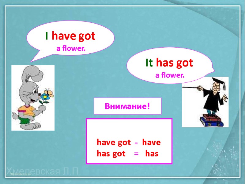 I have got  a flower. It has got  a flower.  